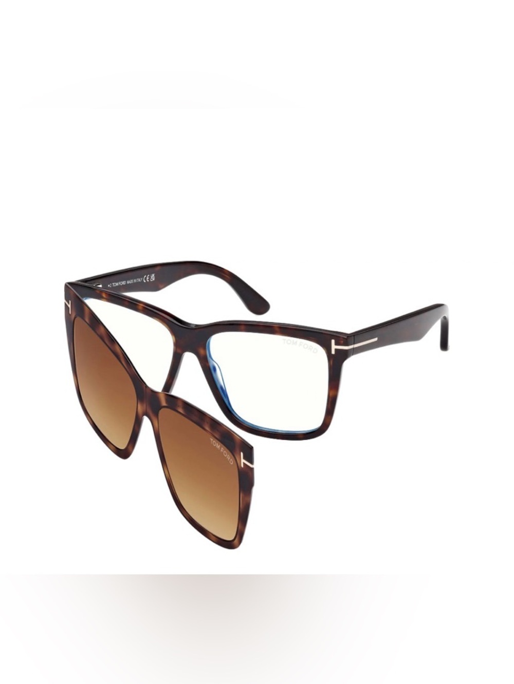 Tom Ford Clip-on FT6069-B 052
Dark Havana Glasses 2 in 1 - Blue Light Filtering